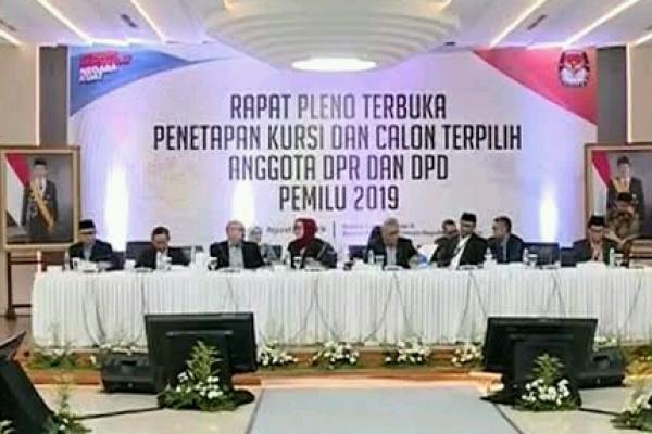 KPU Tetapkan 575 Kursi dan Anggota DPR RI Terpilih Periode 2019-2024