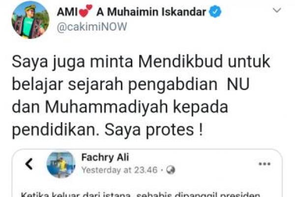 NU dan Muhammadiyah Mundur dari POP Kemendikbud, Gus AMI Protes Nadiem