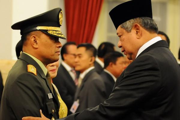 Mantan Panglima TNI Jenderal (Purn) Gatot Nurmantyo menyampaikan ucapan terimakasih kepada Ketua Umum Partai Demokrat Susilo Bambang Yudhoyono (SBY).