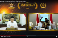 Ekspresi Syahrul saat Kementan Raih Anugerah Keterbukaan Informasi Publik 2020